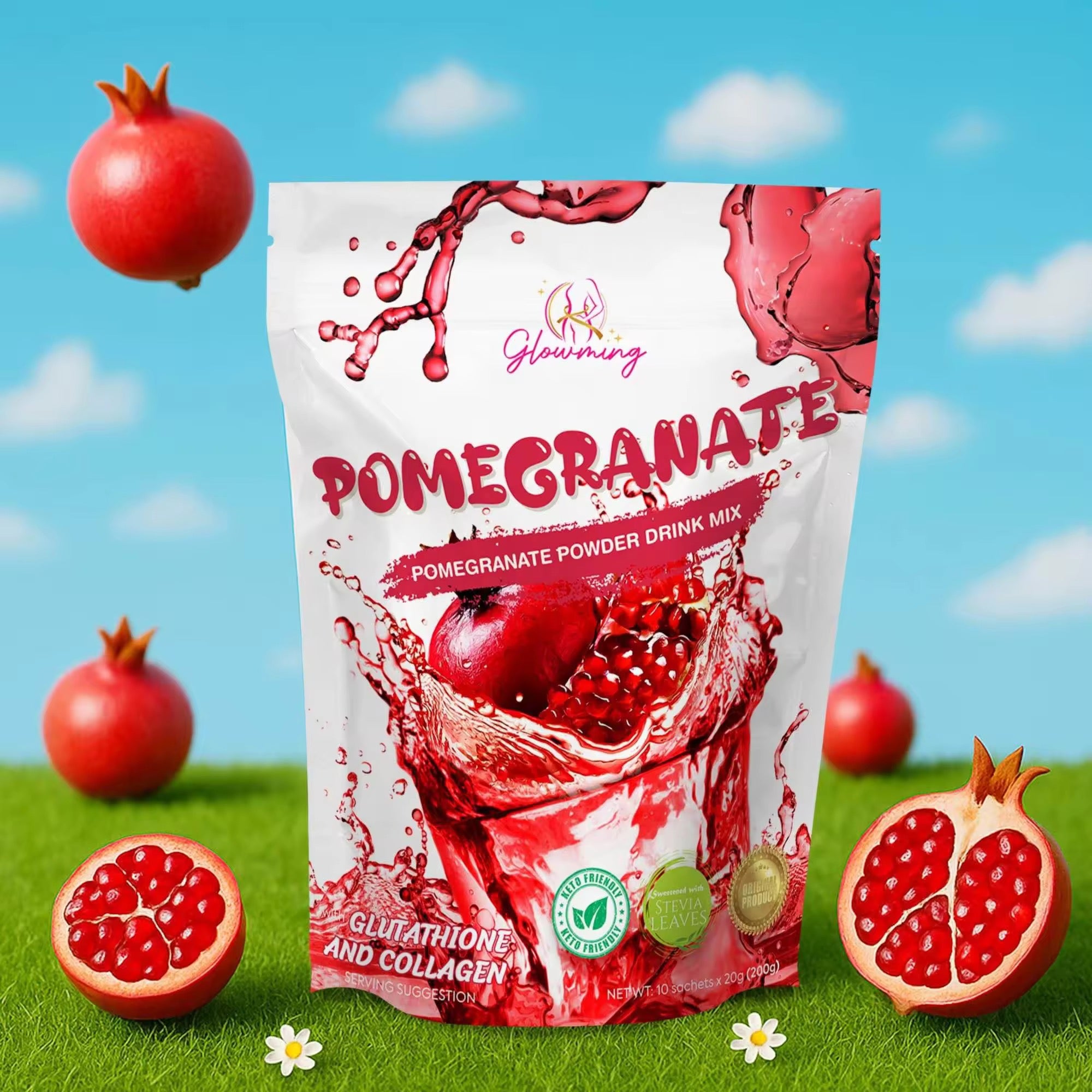 Glowming Shape Pomegranate Powder Drink