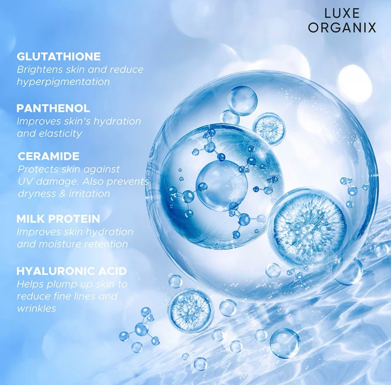 Luxe Organix Milk Gluta + Ceramide Whitening Serum Body Wash
