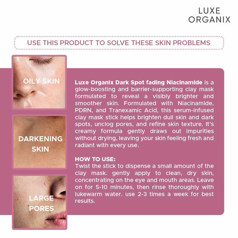 Luxe Organix Dark Spot Fading Niacinamide Clay Stick