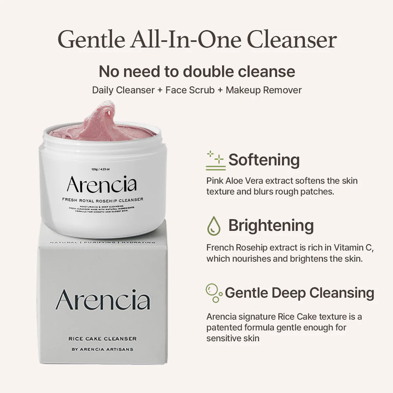 Arencia Fresh Rosehip Rice Mochi Cleanser