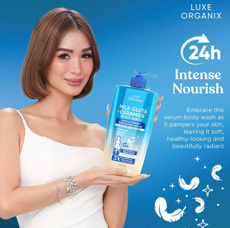Luxe Organix Milk Gluta + Ceramide Whitening Serum Body Wash