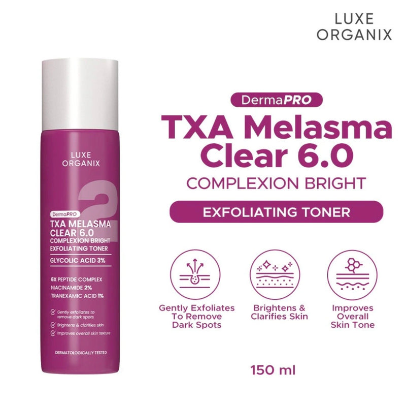 Luxe Organix TXA Melasma Clear 6.0 Complexion Bright Exfoliating Toner