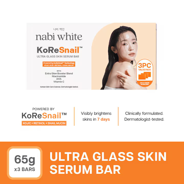 Nabi White Ultra Glass Skin Serum Bar Soap 3x65g
