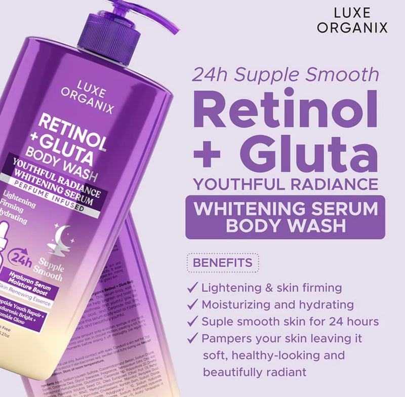 Luxe Organix Retinol + Gluta Whitening Serum Body Wash