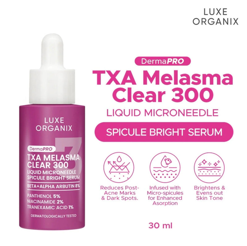 Luxe Organix TXA Melasma Clear 300 Liquid Microneedle Spicule Bright Serum