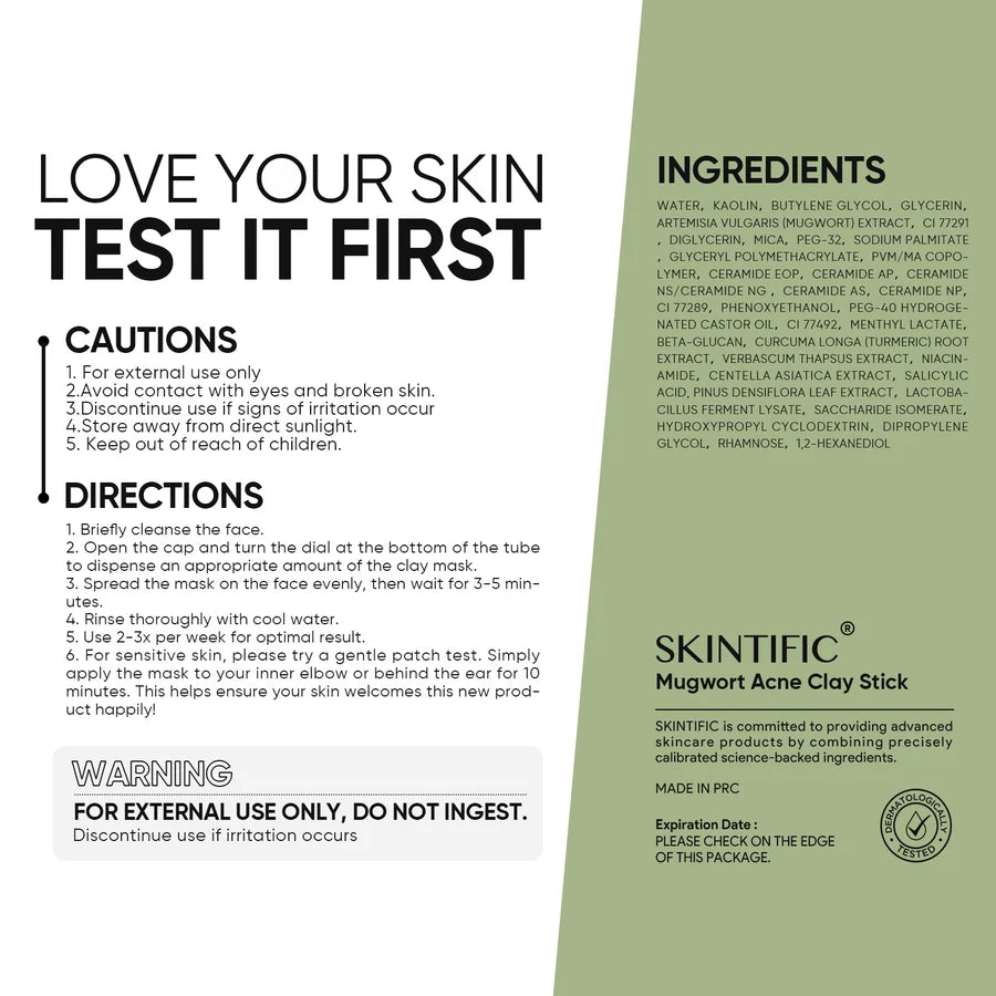 Skintific Mugwort Acne Clay Stick