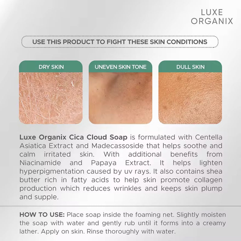 Luxe Organix Niacinamide + Centella Asiatica Cloud Soap
