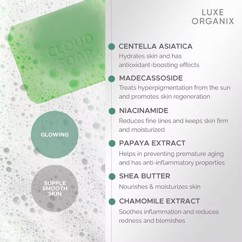 Luxe Organix Niacinamide + Centella Asiatica Cloud Soap