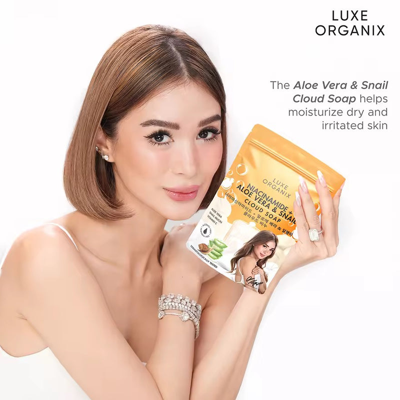 Luxe Organix Niacinamide + Aloe Vera & Snail Cloud Soap