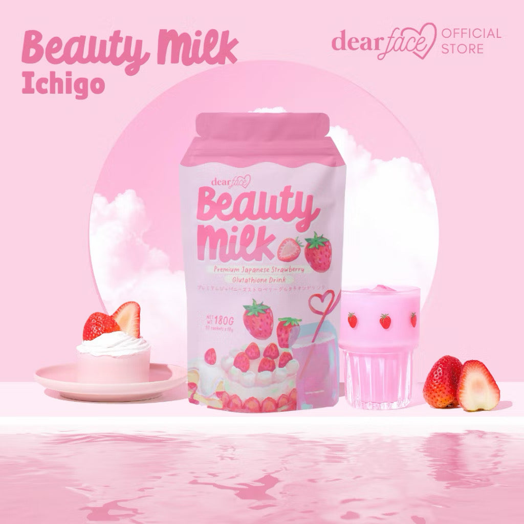 Dear Face Beauty Milk Strawberry Glutathione Drink