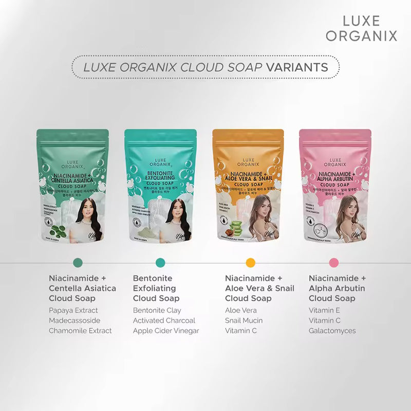 Luxe Organix Niacinamide + Aloe Vera & Snail Cloud Soap