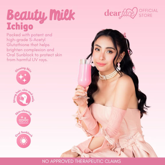 Dear Face Beauty Milk Strawberry Glutathione Drink | The Glow Club NZ Dear Face Beauty Milk Strawberry Glutathione Drink | The Glow Club NZ