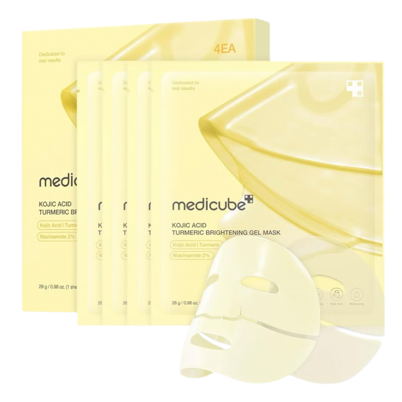 Medicube Kojic Acid Turmeric Brightening Gel Mask Set 4 Sheets