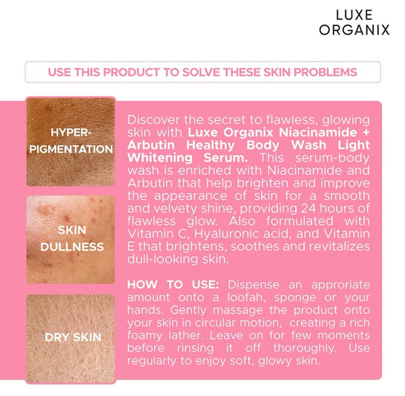 Luxe Organix Niacinamide + Arbutin Whitening Serum Body Wash