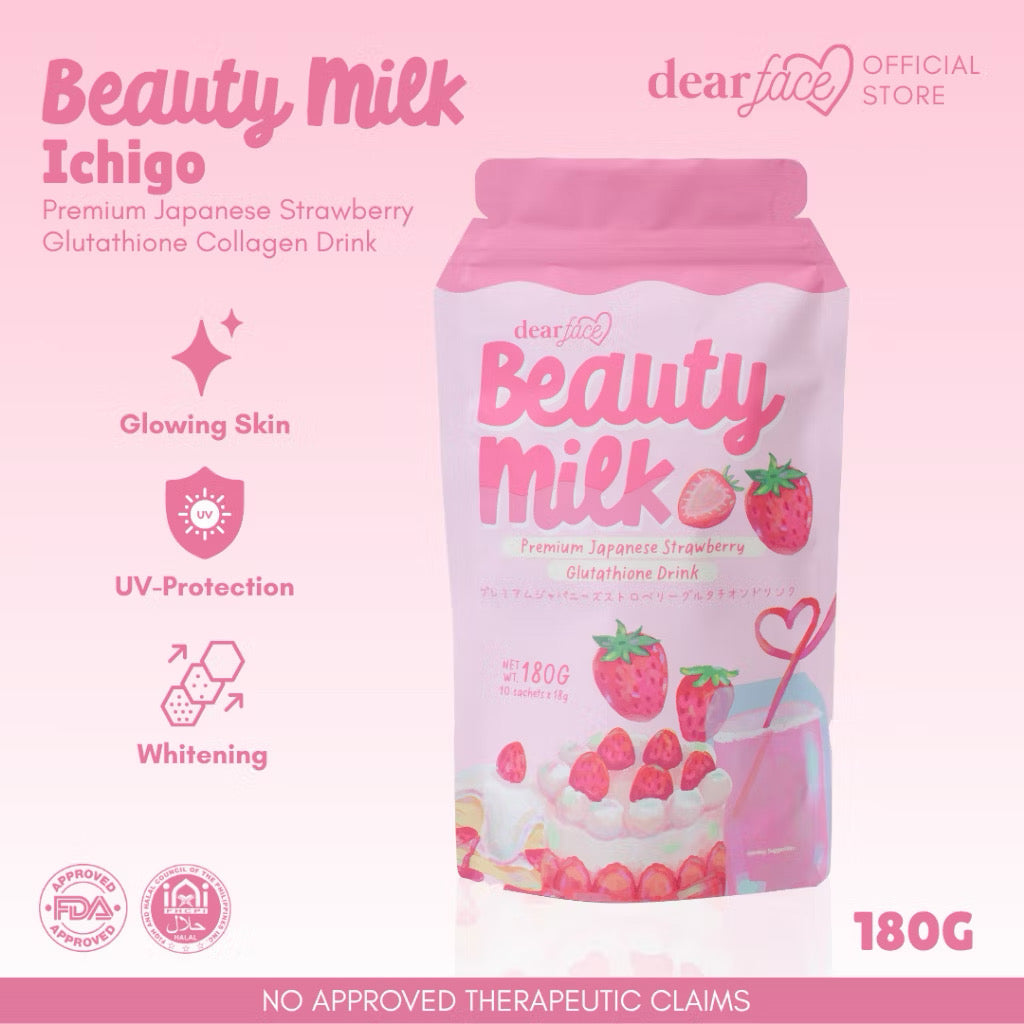 beauty milk glutathione Dear Face Beauty Milk Strawberry Glutathione Drink