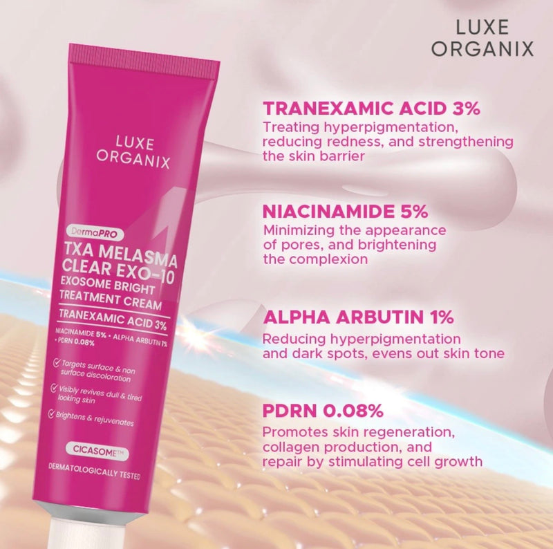 Luxe Organix TXA Melasma Clear Exo-10 Exosome Bright Treatment Cream