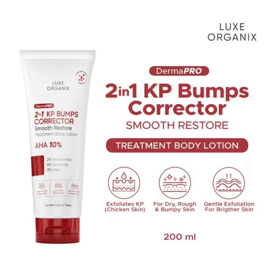 Luxe Organix 2in1 KP Bumps Corrector Treatment Body Lotion 200ml