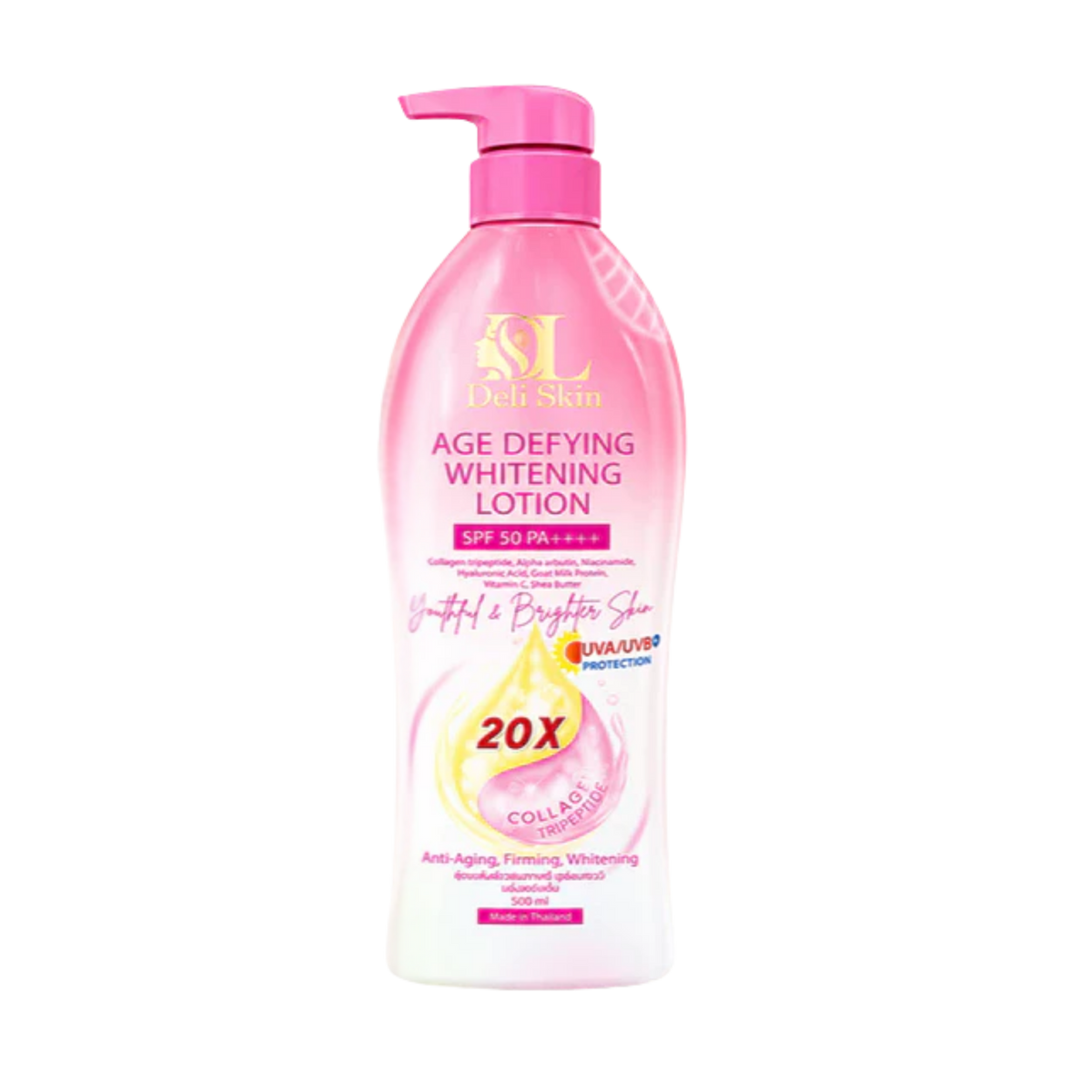 Deli Skin Age Defying Whitening Lotion SPF 50 PA+++ 500ml