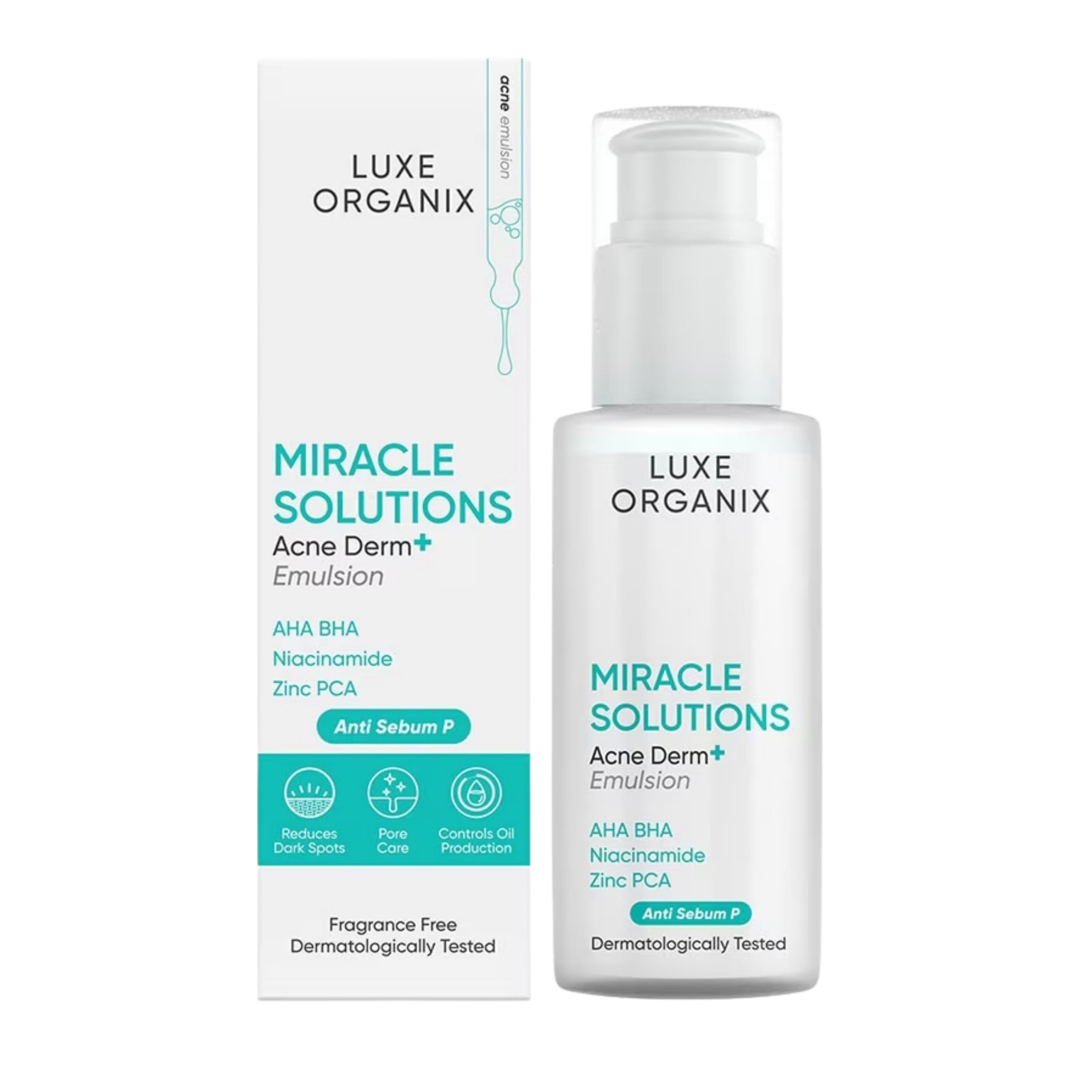 Luxe Organix Miracle Solutions AHA/BHA Acne Derm+ Emulsion 80ml