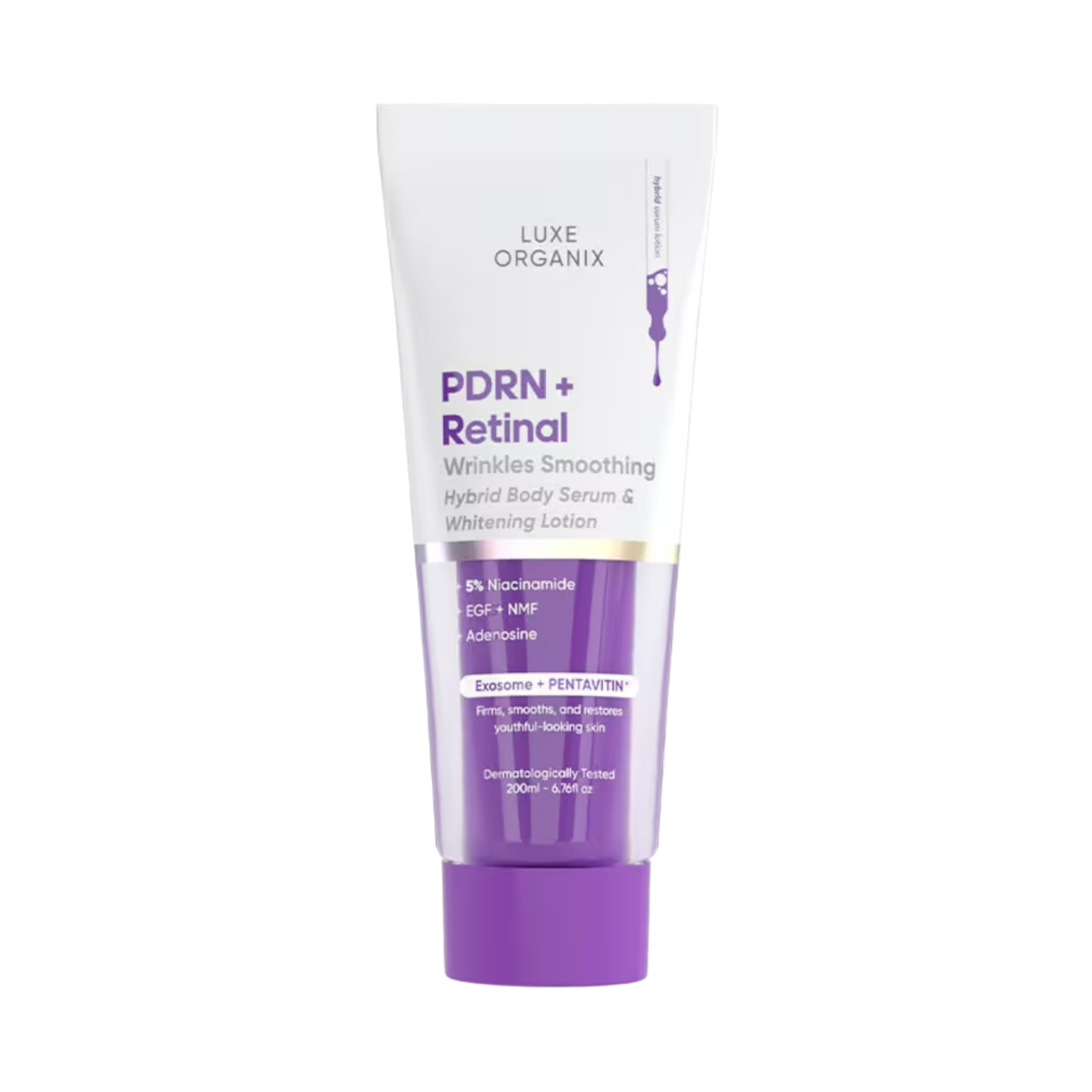 Luxe Organix PDRN + Retinal Wrinkle Smoothing Hybrid Body Serum & Whitening Lotion