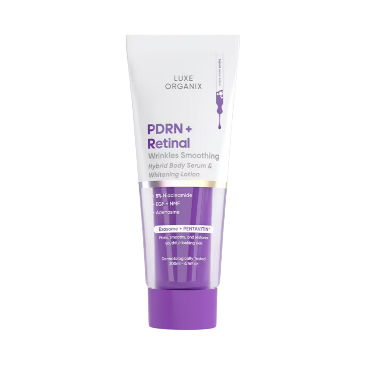 Luxe Organix PDRN + Retinal Wrinkle Smoothing Hybrid Body Serum & Whitening Lotion