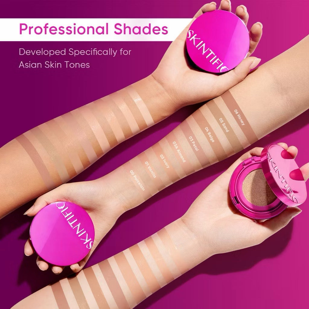 Skintific Cover Glow Perfect Pink Cushion Full Coverage Foundation