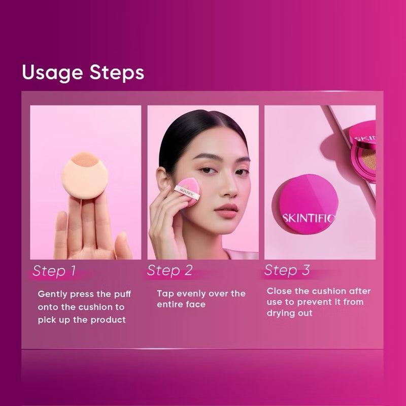 Skintific Cover Glow Perfect Pink Cushion Full Coverage Foundation