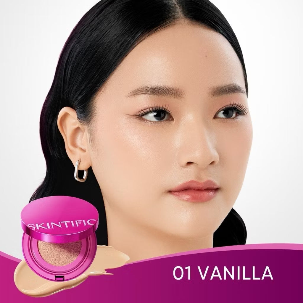Skintific Cover Glow Perfect Pink Cushion Full Coverage Foundation