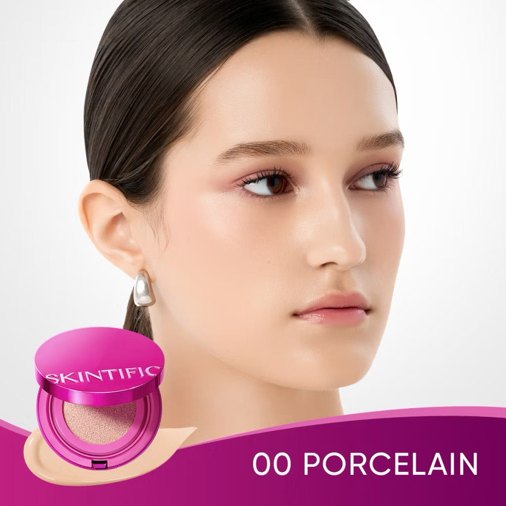 Skintific Cover Glow Perfect Pink Cushion Full Coverage Foundation