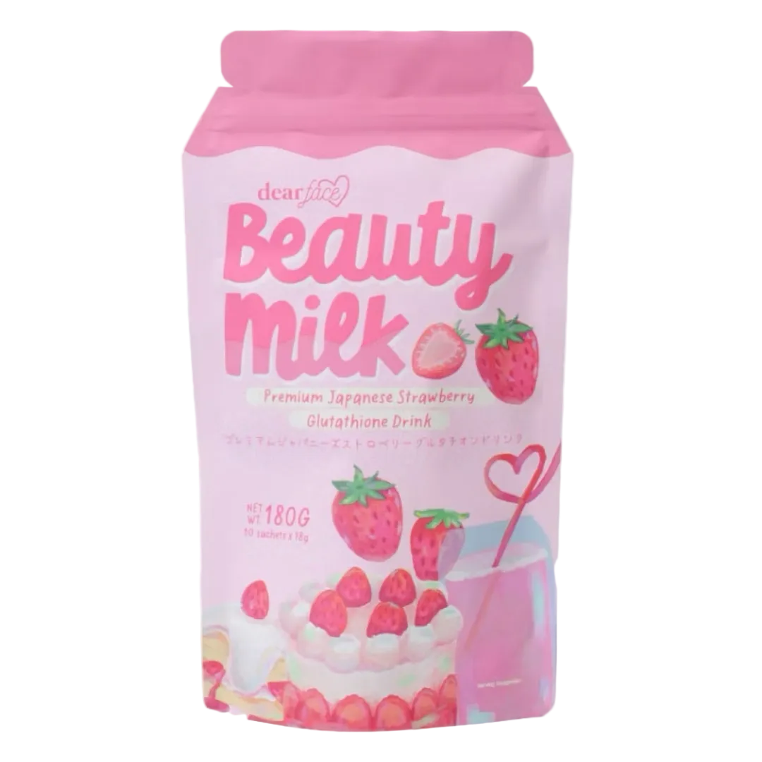 Dear Face Beauty Milk Strawberry Glutathione Drink