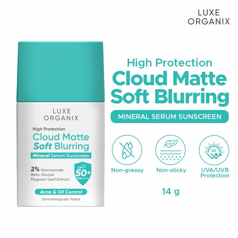 Luxe Organix Cloud Matte Soft Blurring Mineral Serum Sunscreen SPF50+ PA+++