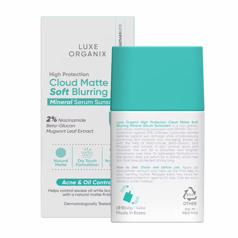 Luxe Organix Cloud Matte Soft Blurring Mineral Serum Sunscreen SPF50+ PA+++