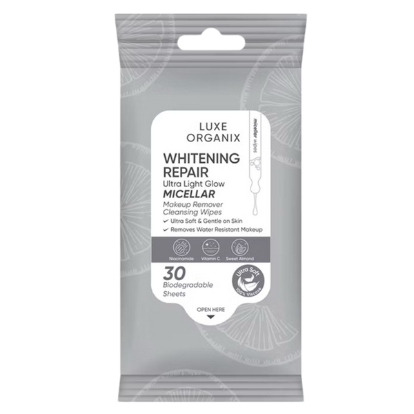 Luxe Organix Whitening Repair Micellar Make Up Remover Cleansing Wipes