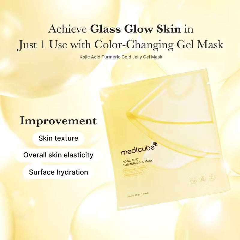 Medicube Kojic Acid Turmeric Brightening Gel Mask Set 4 Sheets