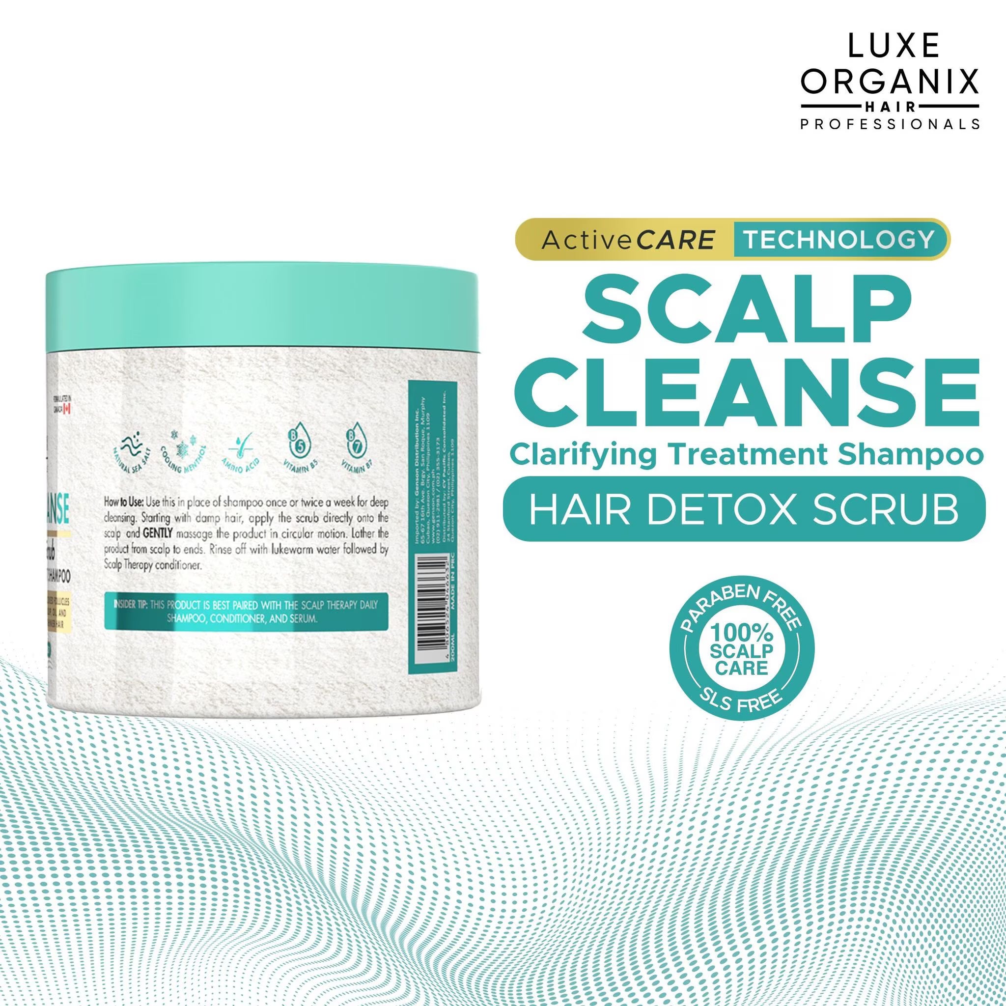 LUXE ORGANIX Scalp Cleanse Hair Detox Scrub Clarifying Treatment Shampoo