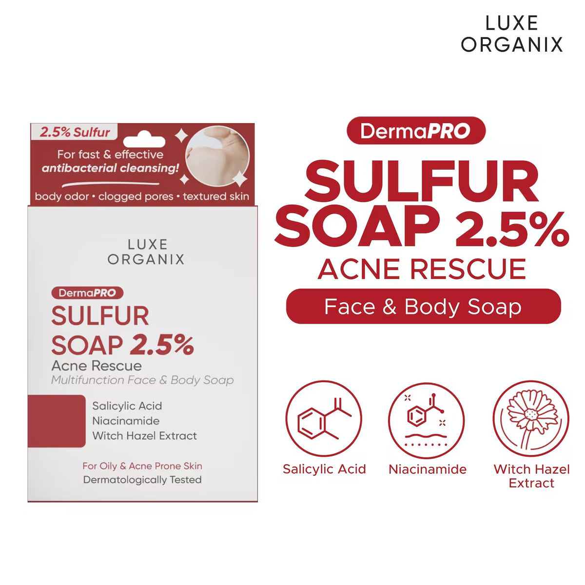 Luxe Organix Derma Pro Sulfur Soap 2.5%