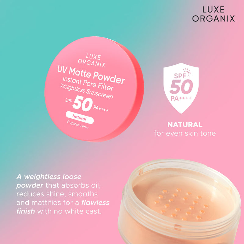 Luxe Organix 24H Zero Sebum Instant Pore Blurring Weightless Matte Powder Spf 50 Pa++++