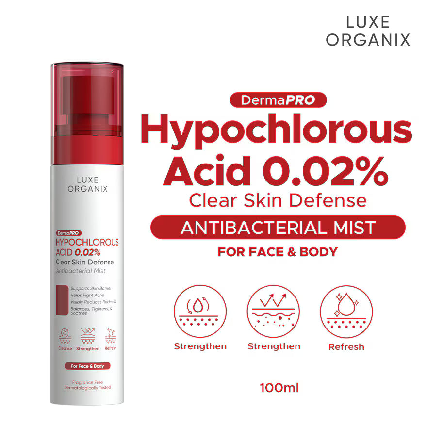 Luxe Organix Hypochlorous Acid 0.02% Clear Skin Defense Antibacterial Mist