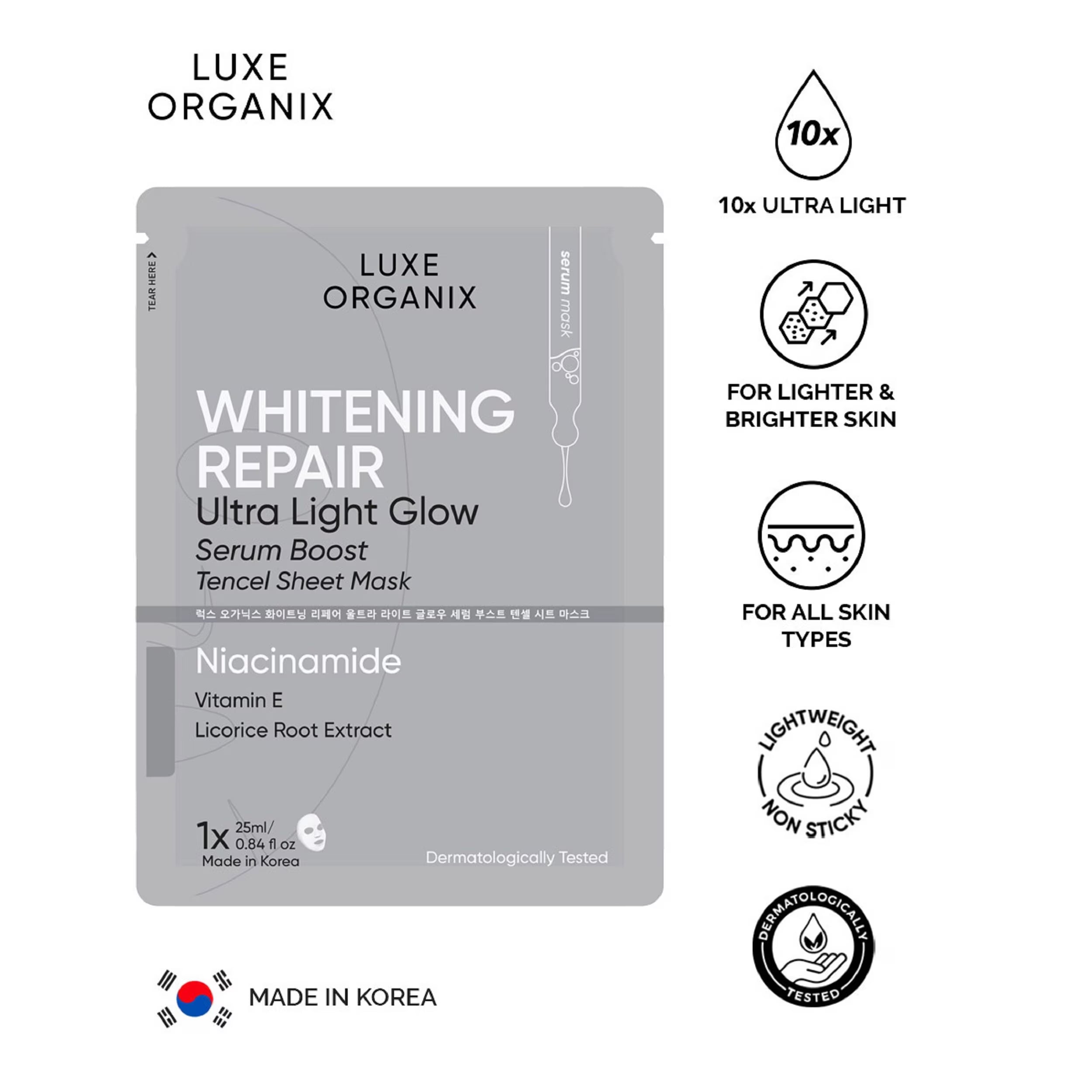 Luxe Organix Whitening Repair Sheet Mask