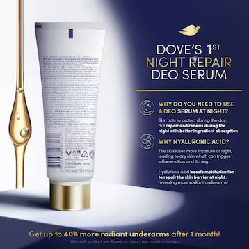 Dove Dry Serum Hyaluronic Acid Night Repair Deodorant