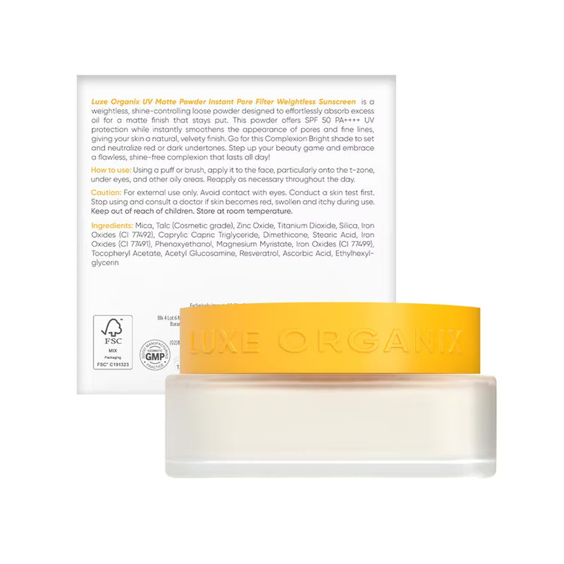 Luxe Organix UV Matte Powder Sunscreen Complexion Bright
