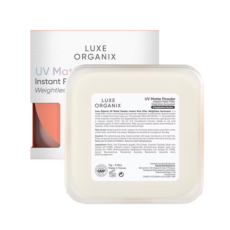 Luxe Organix UV Matte Powder Sunscreen Complexion Correct