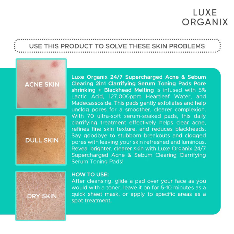 Luxe Organix Clarifying Serum Toning Pads