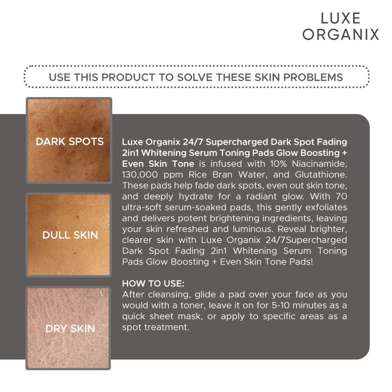 Luxe Organix Whitening Serum Toning Pads