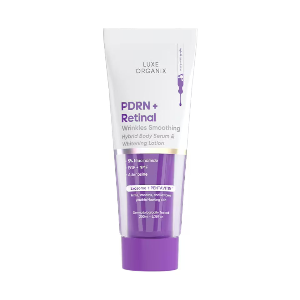 Luxe Organix PDRN + Retinal Wrinkle Smoothing Hybrid Body Serum & Whitening Lotion