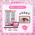 Babe Lash Glue Free Cluster Eyelashes New (Black Adhesive)