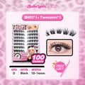 Babe Lash Glue Free Cluster Eyelashes New (Black Adhesive)