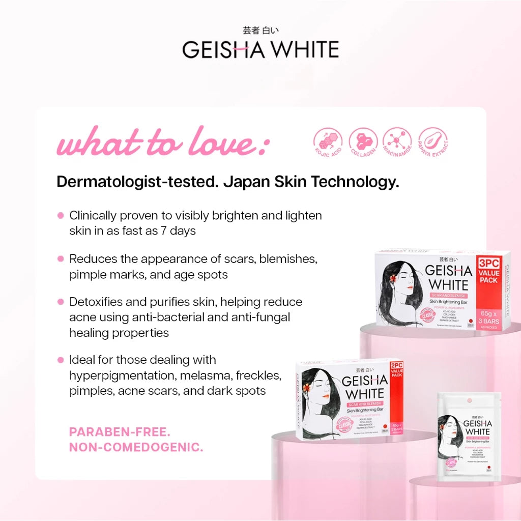 Geisha White Classic Bar 65g x3