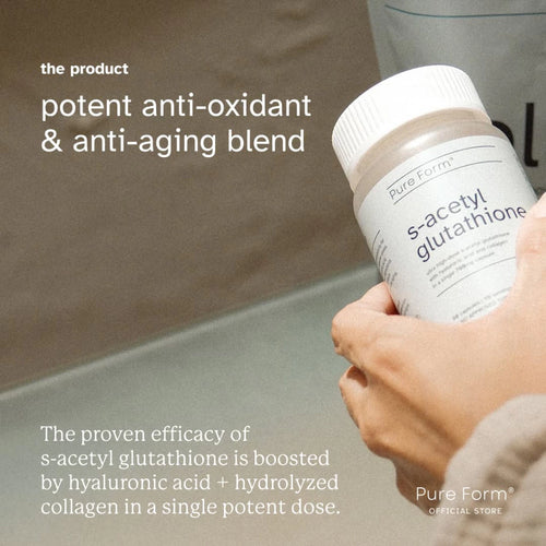 Pure Form S-Acetyl Glutathione with Hyaluronic Acid and Collagen Capsule