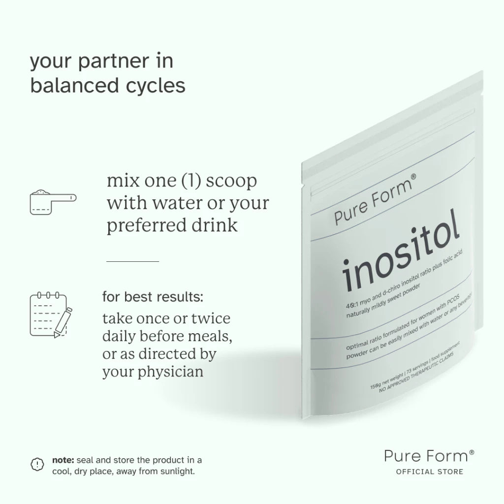Pure Form Inositol 40:1 Myo and D-chiro Folic Acid Naturally Mildly Sweet Powder 150g